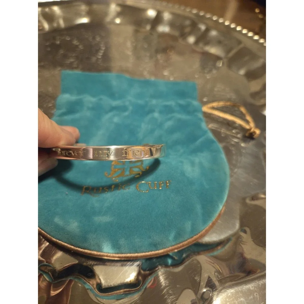 Rustic Cuff Forever My Friend Silver Bracelet